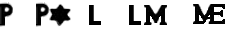 P, P and star, L or LM or LIMA. In monogram LMAE